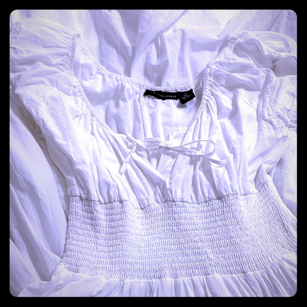 Lightweight White cotton full summer dress